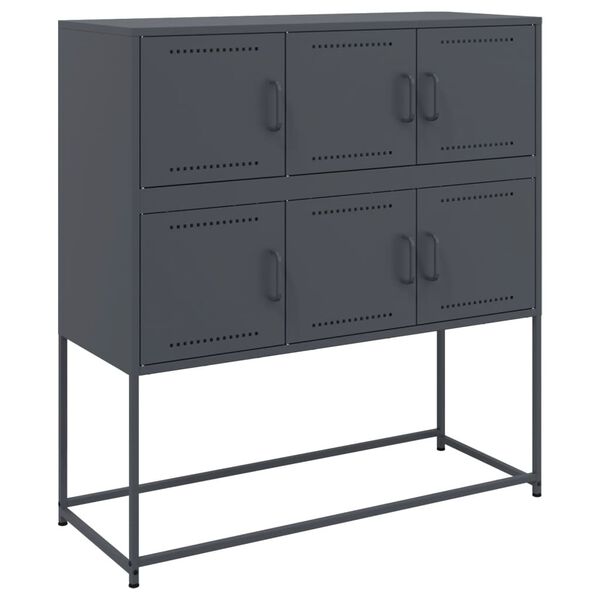 vidaXL Credenza Antracite 100,5x39x107 cm in Acciaio