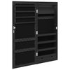 vidaXL Armadio Portagioie a Specchio con Luci LED a Parete Nero