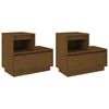 vidaXL Comodini 2 pz Marrone Ambrato 60x34x51 cm in Legno di Pino