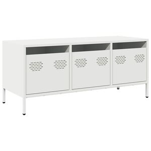 vidaXL Mobile TV Bianco 101,5x39x43,5 cm in Acciaio Laminato a Freddo