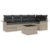 vidaXL Set Divano da Giardino 6 pz Grigio chiaro polyrattan