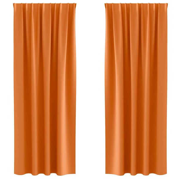 vidaXL Tende Blackout con Anelli 2 pcs Arancione Vivo 260 x 140 cm