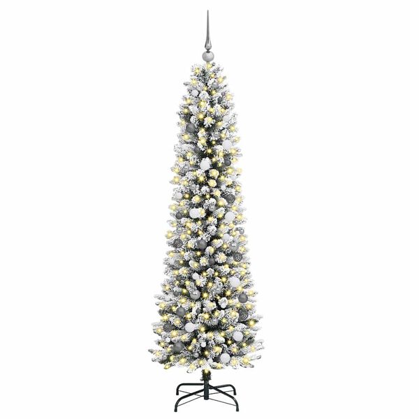 vidaXL Albero di Natale artificiale con 300 LED Bianco 210 cm