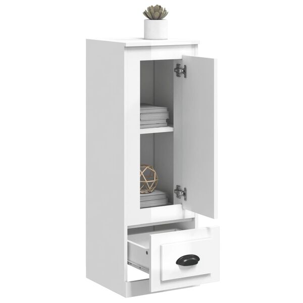 vidaXL Credenza Bianco Lucido 36x35,5x103,5 cm in Legno Multistrato