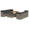vidaXL Set Divano da Giardino 11 pz Grigio polyrattan