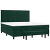 vidaXL Giroletto a Molle con Materasso Verde Scuro 180x200 cm Velluto