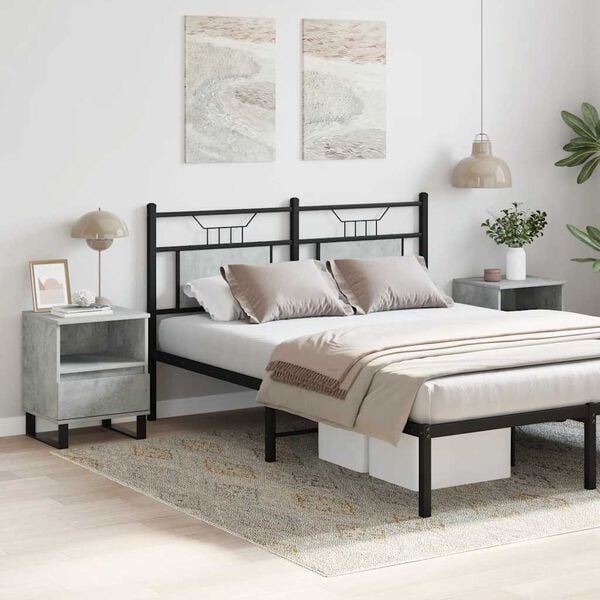 vidaXL Comodini 2pz Grigio Cemento 40x35x50 cm in Legno Multistrato