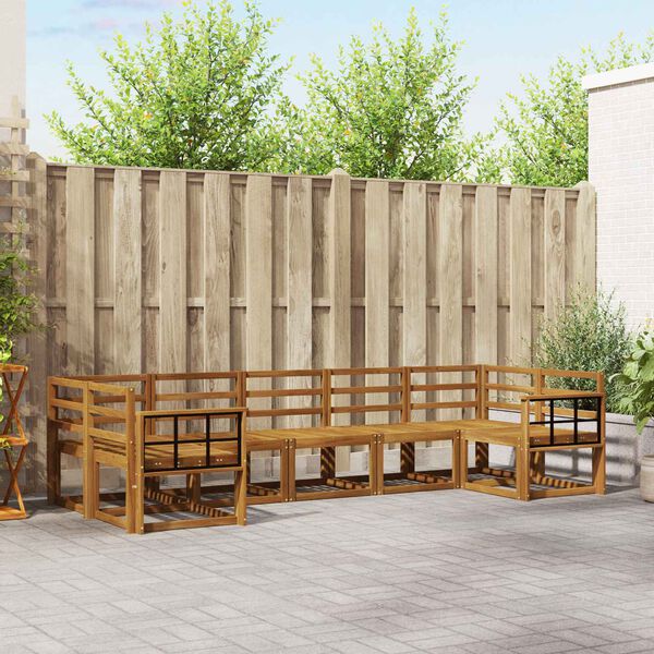 vidaXL Set di divani da esterno 7 pcs Naturale