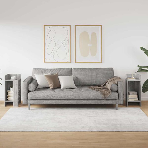 vidaXL Tavolini Laterali 2 pz con Ripiano Grigio Sonoma 25,5x27x60 cm