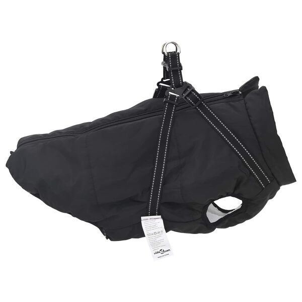 vidaXL Cappotto per Cani Nero L44 Pile e Poliestere