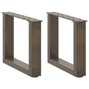 vidaXL Gambe per Tavolino da Caff&egrave; a Forma di U 2 pz Acciaio Naturale 40x(30-31) cm Acciaio