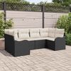 vidaXL Set Divano da Giardino 6 pcs Nero e bianco Poly Rattan
