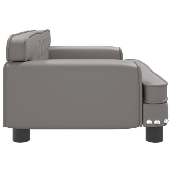 vidaXL Divano per Bambini Grigio 70x45x30 cm in Similpelle