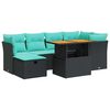 vidaXL Set Divani Giardino 7 pz con Cuscini Marrone Polyrattan Acacia