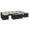 vidaXL Set Divani da Giardino 12 pz con Cuscini in Polyrattan Nero