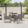 vidaXL Set da Pranzo per Giardino 5 pcs Grigio Poly Rattan