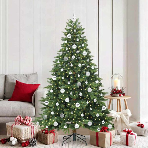 vidaXL Albero di Natale artificiale con 300 LED Verde 180 cm PE e PVC