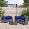 vidaXL Set Divano da Giardino 6 pz con Cuscini Grigio in Polyrattan