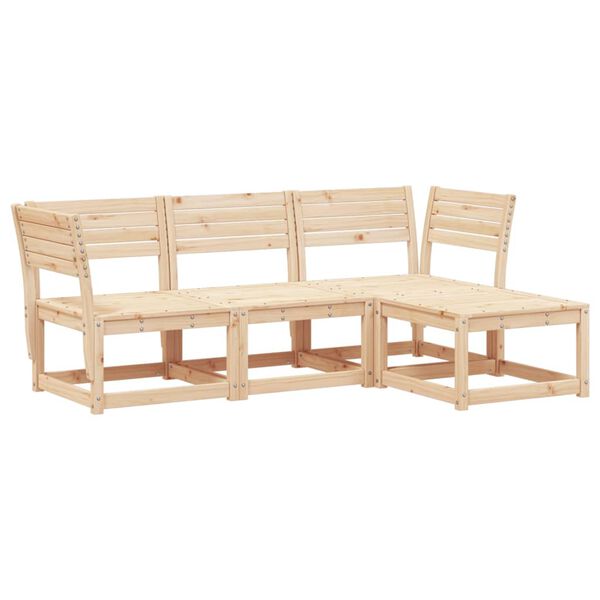 vidaXL Set Salotto da Giardino 4 pz in Legno Massello di Pino