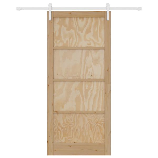 vidaXL Porta scorrevole Marrone 93 x 211 cm Pino massello