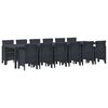 vidaXL Set da Pranzo per Giardino 13 pcs Antracite Rattan Polt