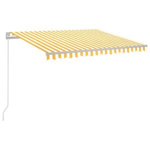 vidaXL Tenda da Sole Manuale con LED 300x250 cm Gialla e Bianca