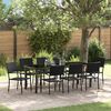 vidaXL Set da Pranzo per Giardino con cuscino 9 pcs Nero polyrattan