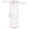 vidaXL Porta Scorrevole con Set Hardware 70x210 cm Legno Massello Pino