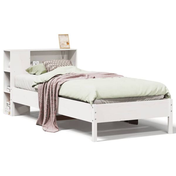 vidaXL Letto Libreria senza Materasso Bianco 100x200 cm Legno di Pino