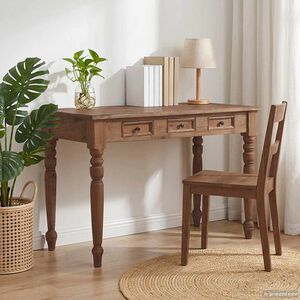 vidaXL Scrivania con Cassetti 117x57x75 cm in Legno Massello di Mogano