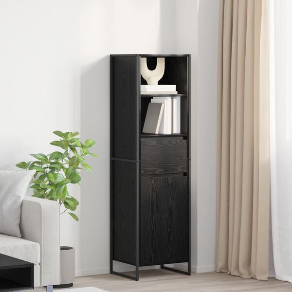 vidaXL Armadio per Libri con cassetto Rovere Nero 43 x 36 x 150.5 cm