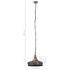 vidaXL Lampadario Industriale Grigio Ferro e Legno Massello 26 cm E27
