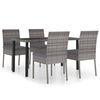 vidaXL Set da Pranzo da Giardino 5 pz in Polyrattan Grigio