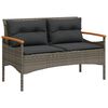 vidaXL Panchina Giardino con Cuscini 116x62,5x74 cm Grigia Polyrattan