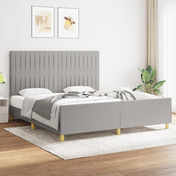 vidaXL Giroletto senza Materasso Grigio Chiaro 180x200 cm Tessuto