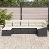vidaXL Set Divano da Giardino con cuscino 7 pcs Nero Poly Rattan