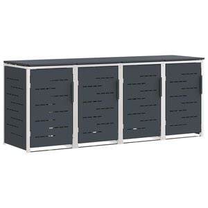 vidaXL Stoccaggio contenitore a ruote for 4 Bins 240L Acciaio Inox