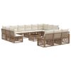 vidaXL Set Divano da Giardino 14 pcs Beige polyrattan
