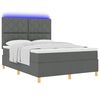 vidaXL Letto a Sorgente LED Grigio scuro 160 x 200 cm Tessuto