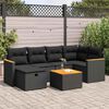 vidaXL Set Divani da Giardino con Cuscini 7pz Nero Polyrattan