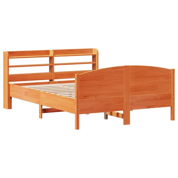 vidaXL Letto senza Materasso Marrone Cera 140x190 cm in Legno di Pino