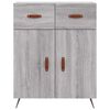 vidaXL Credenza Grigio Sonoma 69,5x34x180 cm in Legno Multistrato