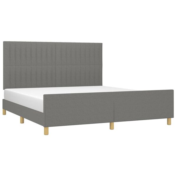 vidaXL Giroletto senza Materasso Grigio Scuro 180x200 cm Tessuto
