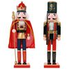 vidaXL Schiaccianoci di Natale TURKU 2 pz Rosso e Nero 38 cm