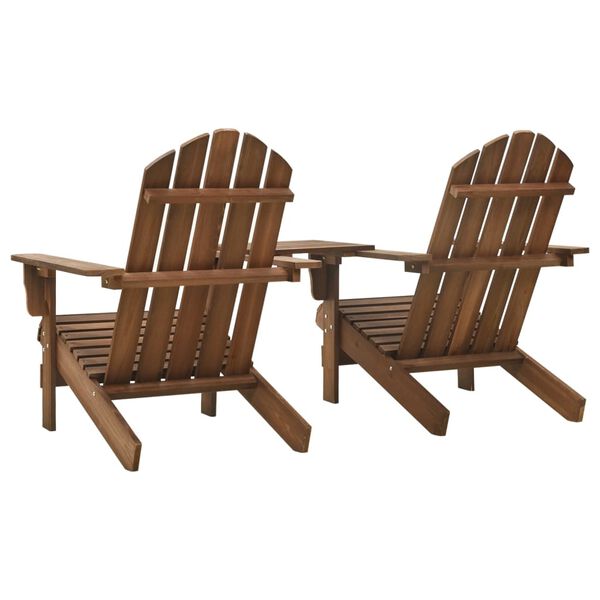 vidaXL Sedie da Giardino Adirondack con Tavolino Legno Abete Marrone