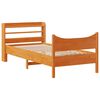 vidaXL Giroletto con Testiera Marrone Cera 75x190 cm Massello Pino