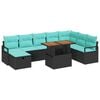 vidaXL Set Divano da Giardino 9 pz Nero polyrattan