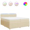 vidaXL Giroletto a Molle con Materasso Crema 200x200 cm in Tessuto