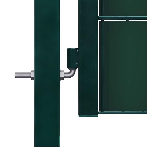 vidaXL Cancello per Recinzione in PVC e Acciaio 100x204 cm Verde