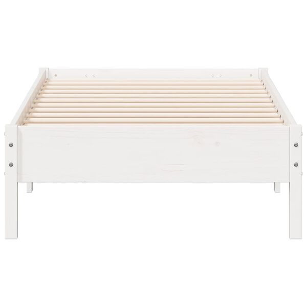 vidaXL Letto senza Materasso Bianco 75x190 in Legno Massello di Pino